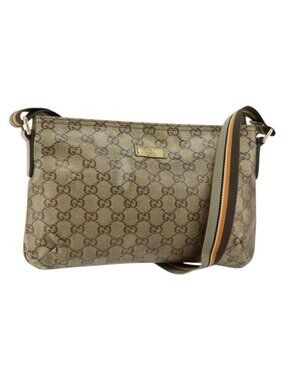 Authentic GUCCI GG Crystal Shoulder Bag Beige Gold 189749